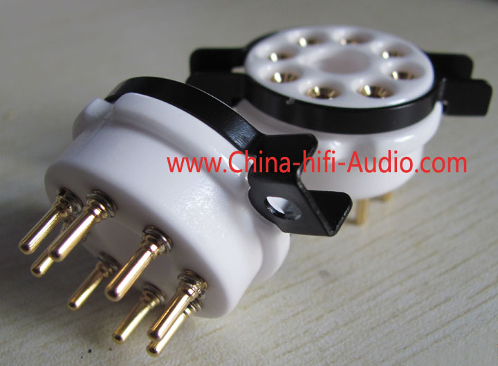 8 pins gold-plate tube socket ceramics mount for KT88 EL34 6550 - Click Image to Close